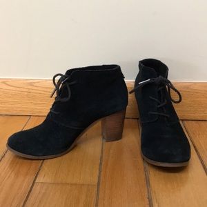 TOMS suede black block heel